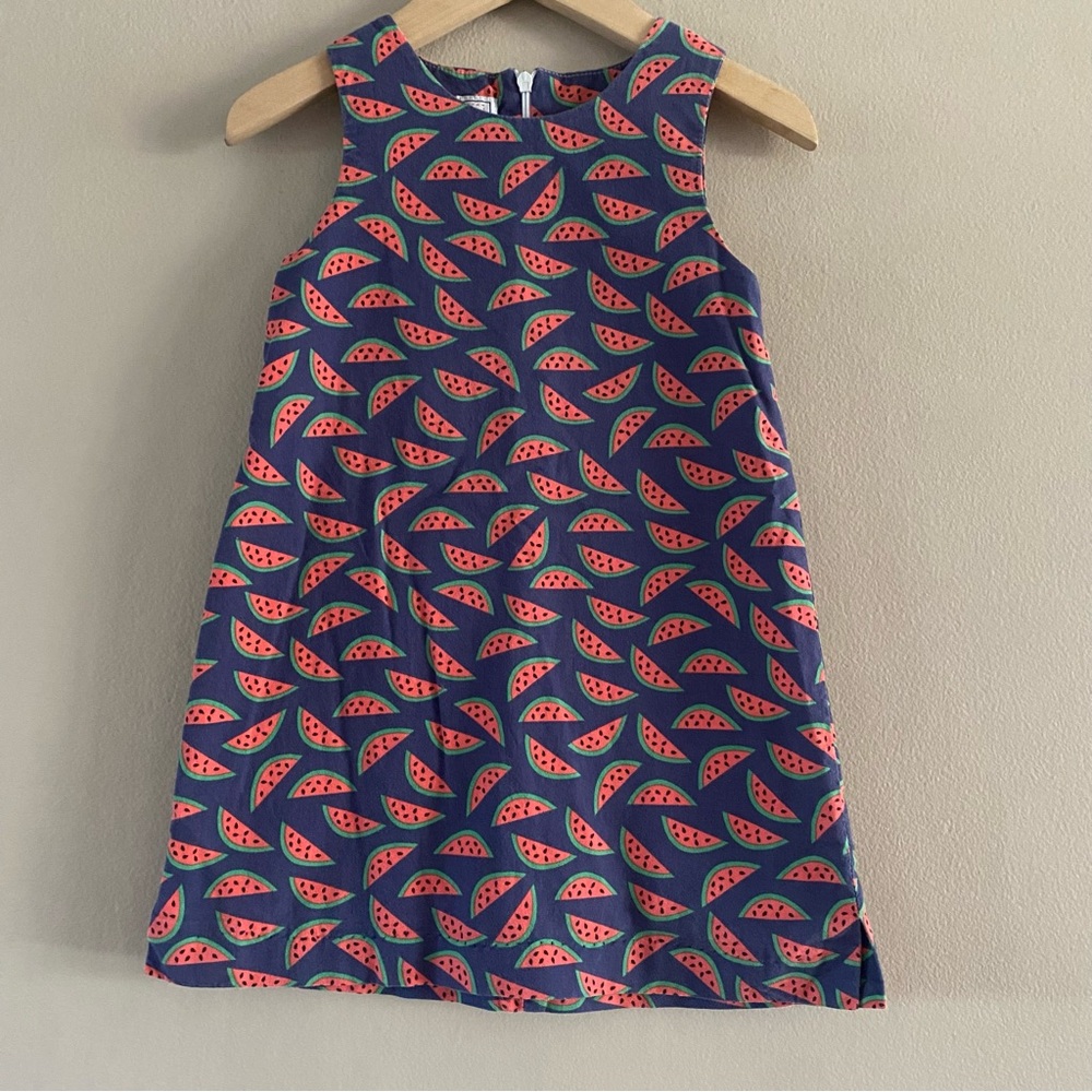 Seesaw Society Girl’s Cotton Lined Watermelon Print Sleeveless Shift Dress Sz 4T